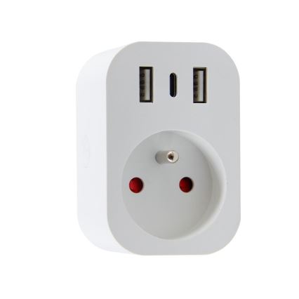Immax NEO 07799L - Inteligentná rozbočovacia zásuvka 16A/230V + 2xUSB+1xUSB C Wi-Fi Tuya