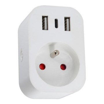 Immax NEO 07799L - Inteligentná rozbočovacia zásuvka 16A/230V + 2xUSB+1xUSB C Wi-Fi Tuya