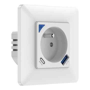 Immax NEO 07800L - Inteligentná zásuvka 16A/230V + 1xUSB-A+1xUSB C Wi-Fi Tuya