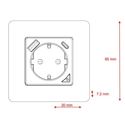 Immax NEO 07801L - Inteligentná zásuvka 16A/230V + 1xUSB-A+1xUSB C Tuya