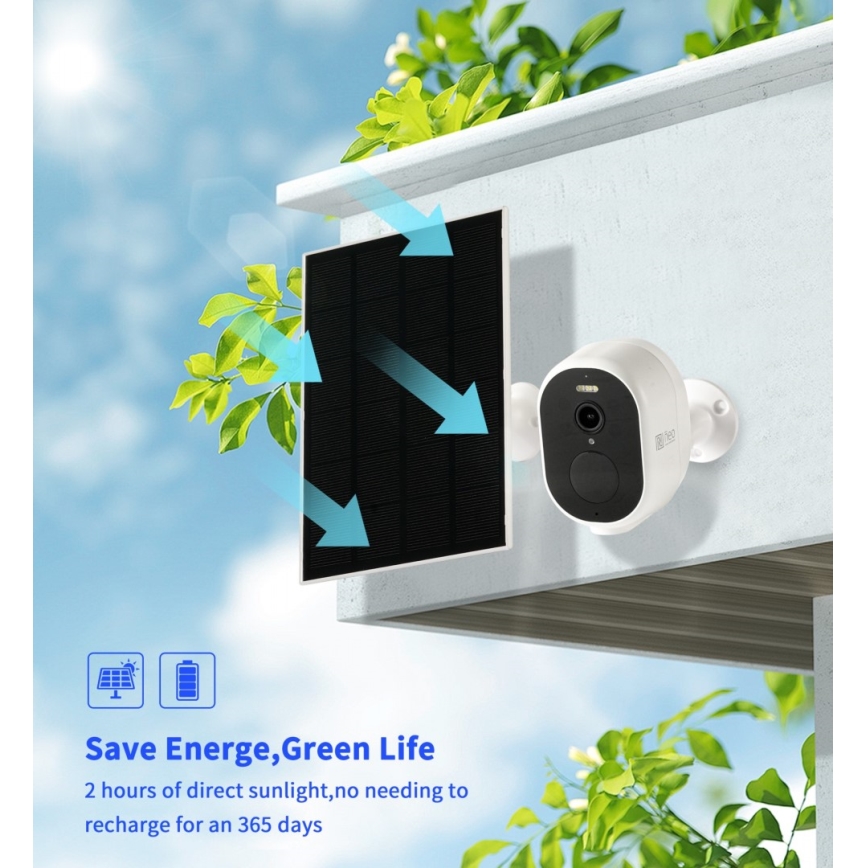 Immax NEO 07802L - Inteligentná vonkajšia solárna kamera so senzorom BARREL 5000 mAh Wi-Fi Tuya IP65