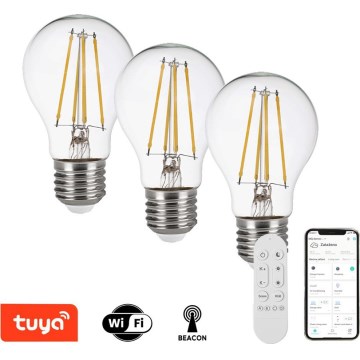 Immax NEO 07806CDO - SADA 3x LED CCT Stmievateľná žiarovka E27/3W/230V Wi-Fi + diaľkové ovládanie