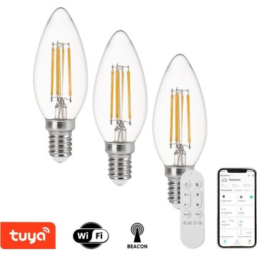 Immax NEO 07807CDO - SADA 3x stmievateľných LED žiaroviek CCT E14/4W/230V Wi‑Fi + diaľkové ovládanie
