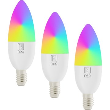Immax NEO 07808C - SADA 3× LED RGB+CCT stmievateľné žiarovky E14/4,8W/230V Wi-Fi Tuya