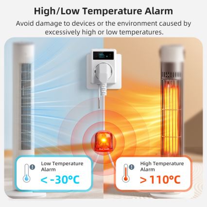 Immax NEO 07811L - Inteligentná zásuvka s teplomerom F 3680W Tuya Wi-Fi