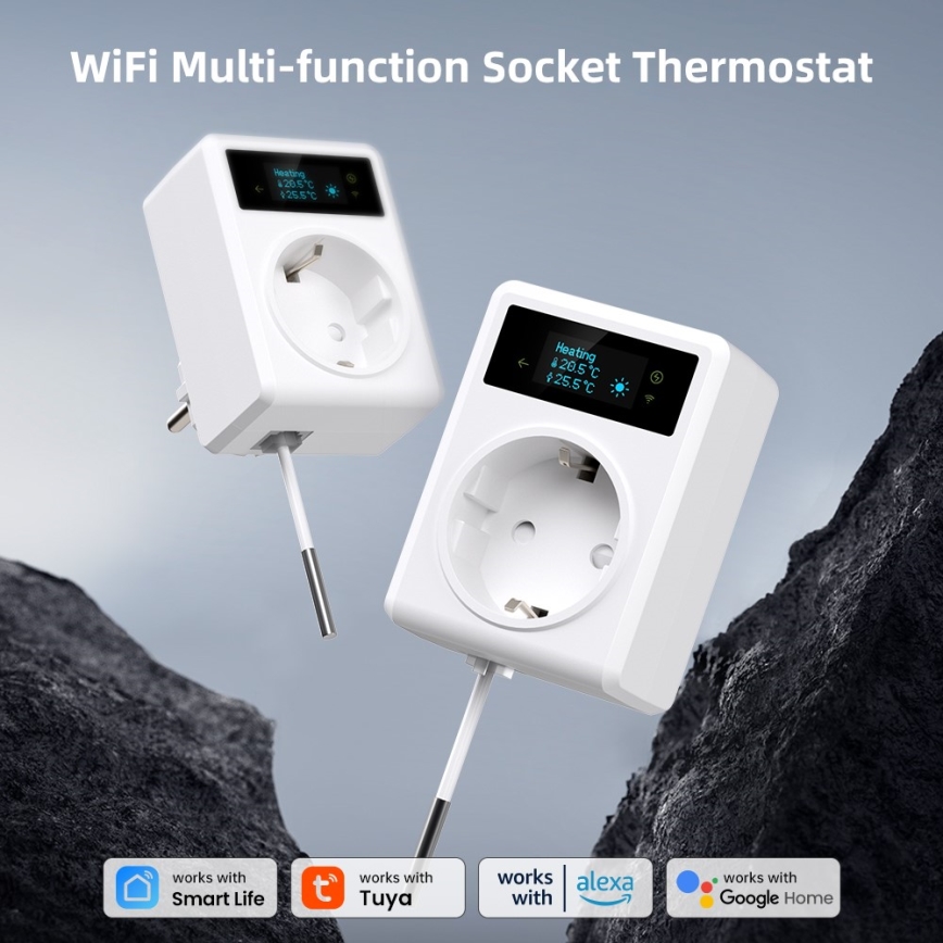 Immax NEO 07811L - Inteligentná zásuvka s teplomerom F 3680W Tuya Wi-Fi
