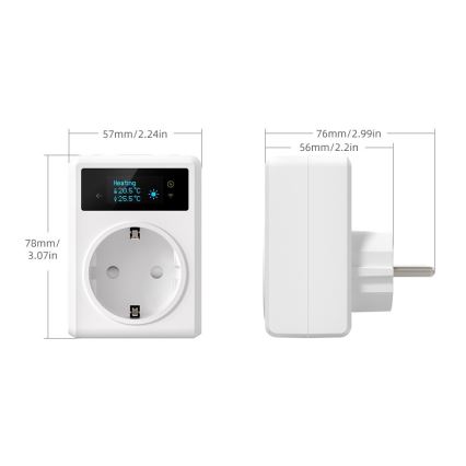 Immax NEO 07811L - Inteligentná zásuvka s teplomerom F 3680W Tuya Wi-Fi