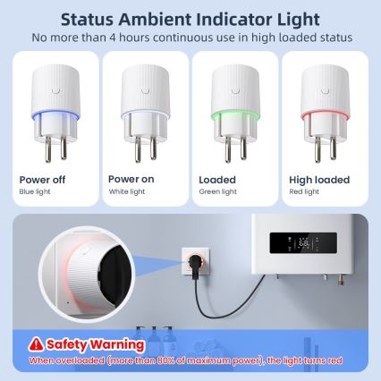 Immax NEO 07812L - Inteligentná zásuvka E 3500 W Wi‑Fi