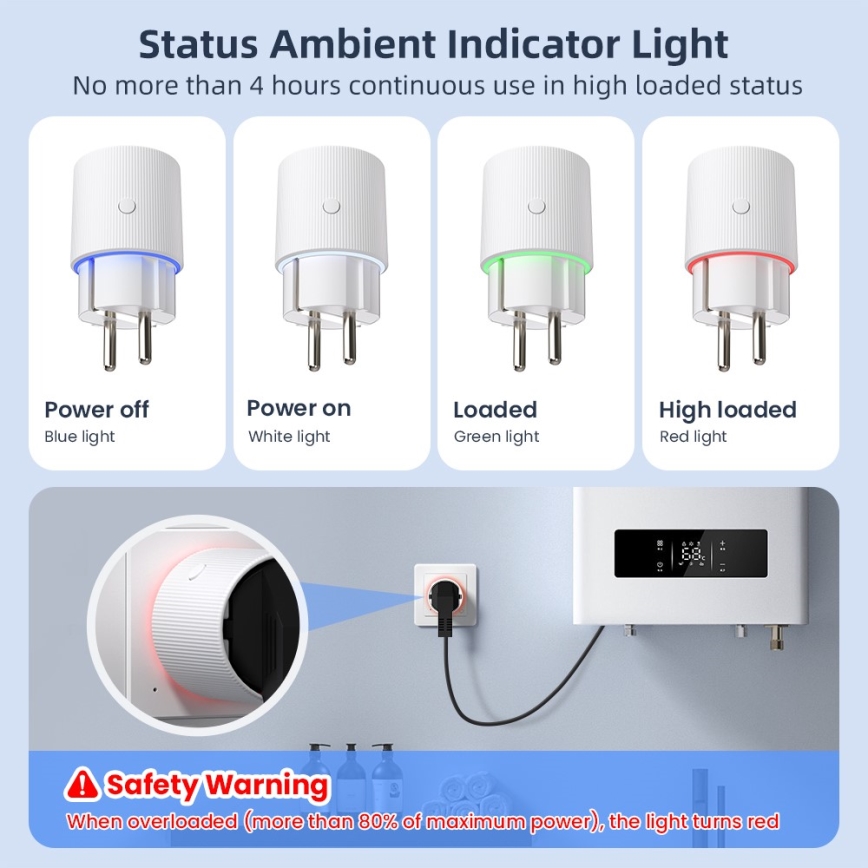 Immax NEO 07812L - Inteligentná zásuvka E 3500 W Wi‑Fi