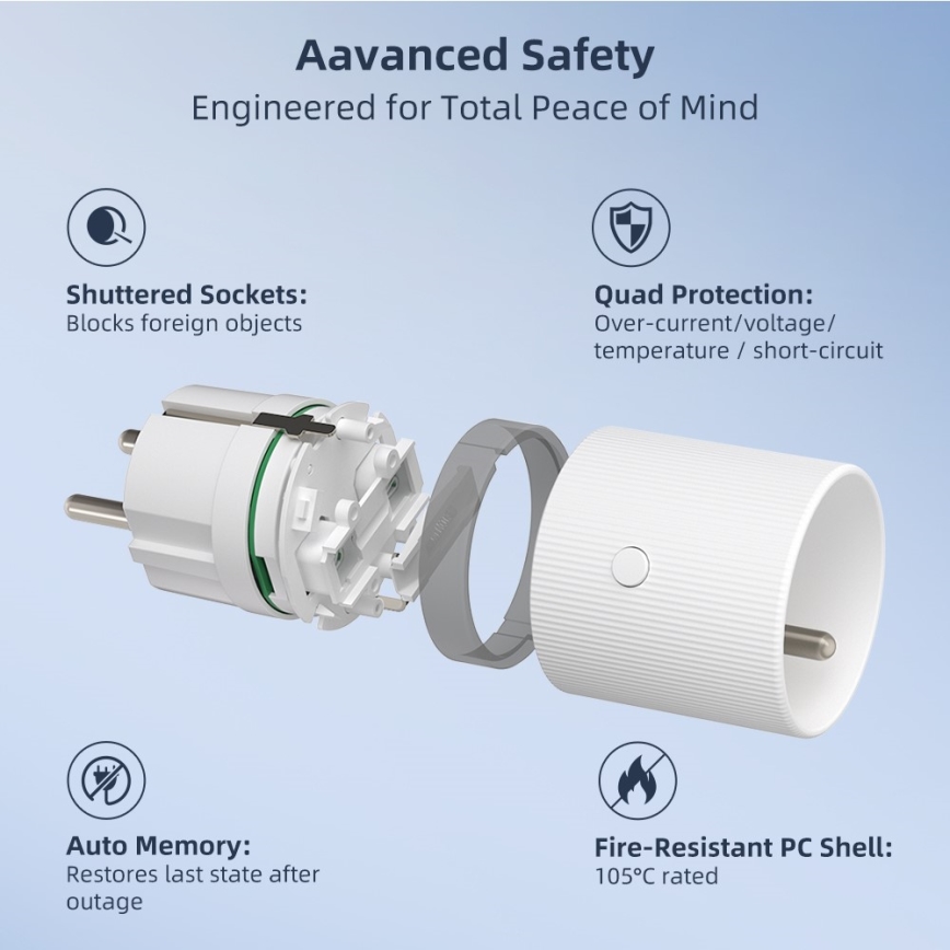 Immax NEO 07812L - Inteligentná zásuvka E 3500 W Wi‑Fi