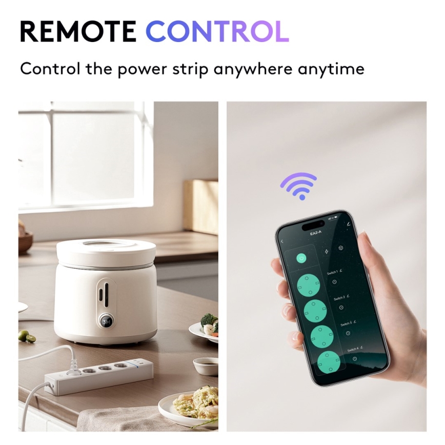 Immax NEO 07821L - Inteligentný predlžovací kábel NEO LITE 4AC+1xUSB+2xUSB C Tuya Wi-Fi