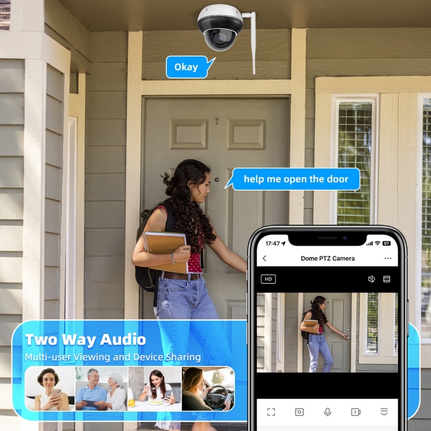 Immax NEO 07825L - Inteligentná vonkajšia kamera s DOME senzorom 5MP 230V IP66 TUYA Wi-Fi