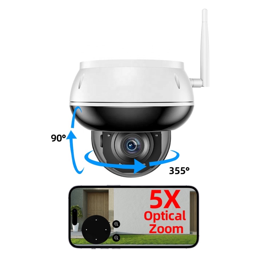 Immax NEO 07825L - Inteligentná vonkajšia kamera s DOME senzorom 5MP 230V IP66 TUYA Wi-Fi