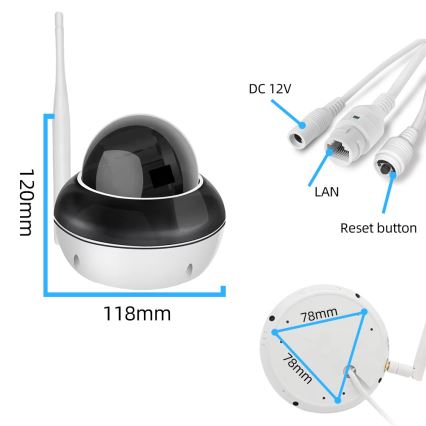 Immax NEO 07825L - Inteligentná vonkajšia kamera s DOME senzorom 5MP 230V IP66 TUYA Wi-Fi