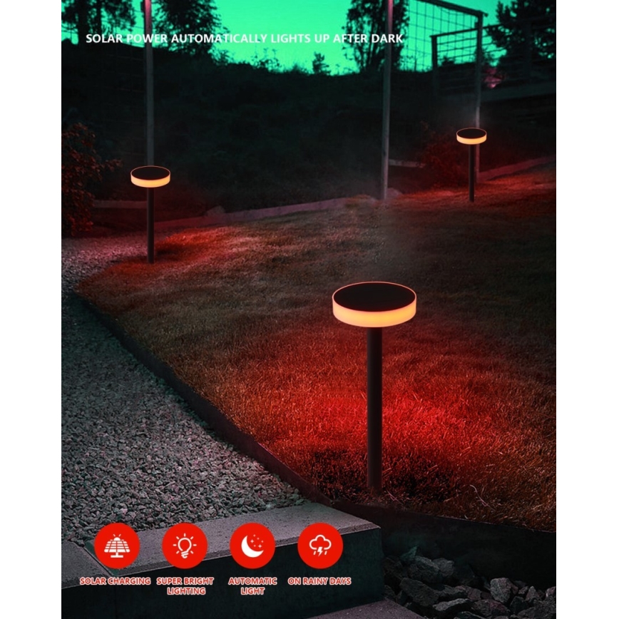 Immax NEO 07910L - LED RGB Stmievateľné solárne svietidlo so senzorom NEO LITE LED/1W/5V guľatý IP54 Tuya