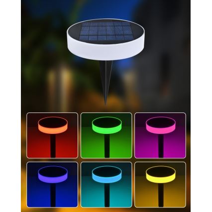 Immax NEO 07910L - LED RGB Stmievateľné solárne svietidlo so senzorom NEO LITE LED/1W/5V zaokrúhlený IP54 Tuya 1300 mAh