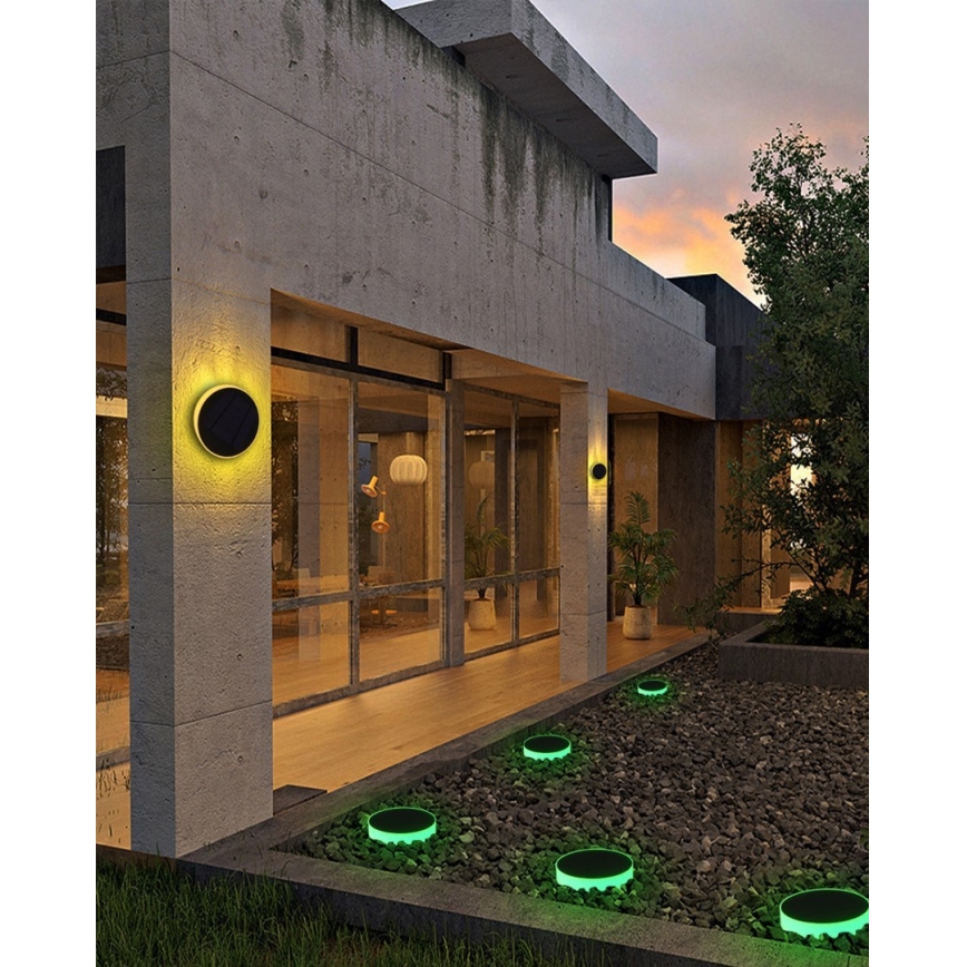 Immax NEO 07910L - LED RGB Stmievateľné solárne svietidlo so senzorom NEO LITE LED/1W/5V zaokrúhlený IP54 Tuya 1300 mAh
