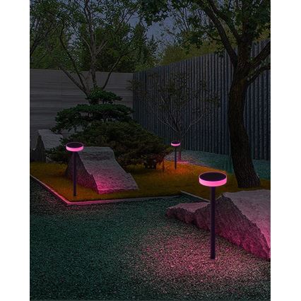 Immax NEO 07910L - LED RGB Stmievateľné solárne svietidlo so senzorom NEO LITE LED/1W/5V zaokrúhlený IP54 Tuya 1300 mAh