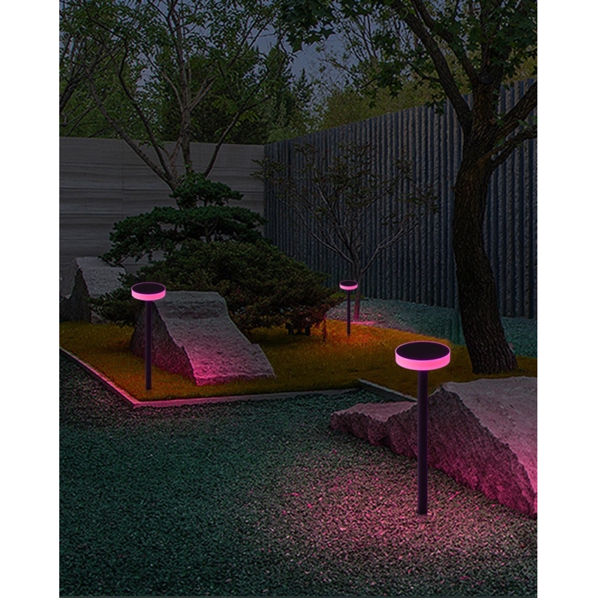 Immax NEO 07910L - LED RGB Stmievateľné solárne svietidlo so senzorom NEO LITE LED/1W/5V zaokrúhlený IP54 Tuya 1300 mAh