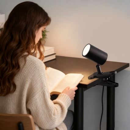 Immax NEO 08291L - Lampa s klipom PUNTO 1xGU10/9W/230V čierna