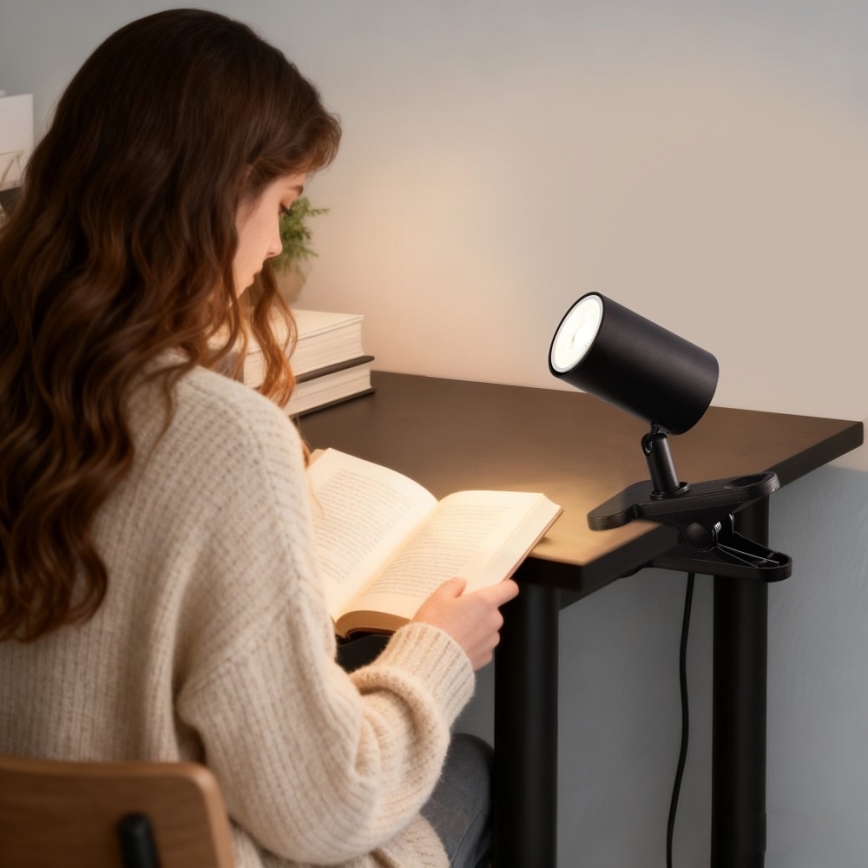 Immax NEO 08291L - Lampa s klipom PUNTO 1xGU10/9W/230V čierna