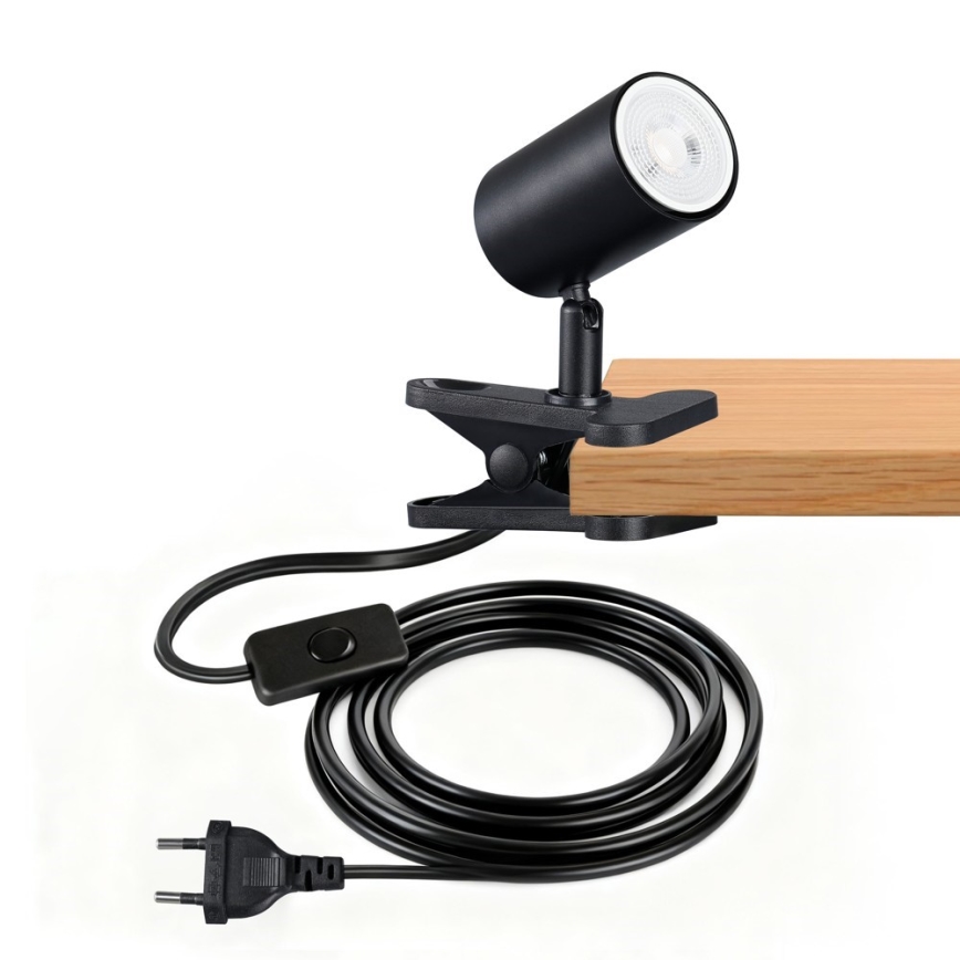 Immax NEO 08291L - Lampa s klipom PUNTO 1xGU10/9W/230V čierna