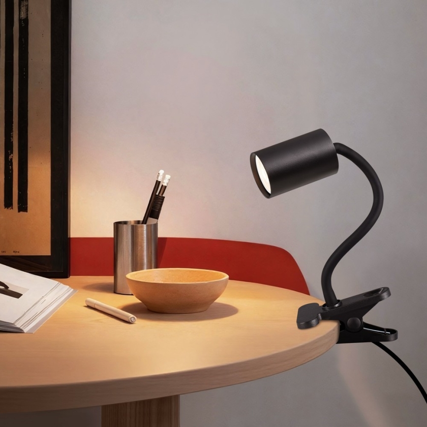 Immax NEO 08293L - Flexibilná lampa so svorkou PUNTO 1xGU10/9W/230V čierna
