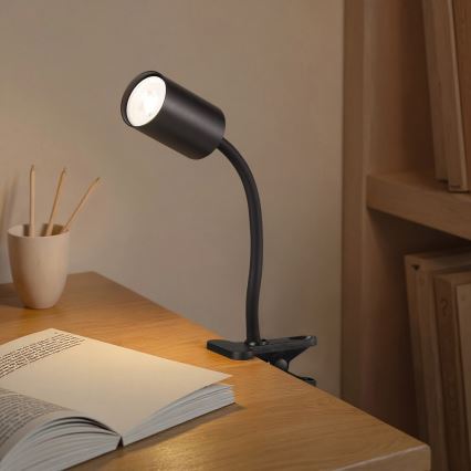 Immax NEO 08293L - Flexibilná lampa so svorkou PUNTO 1xGU10/9W/230V čierna