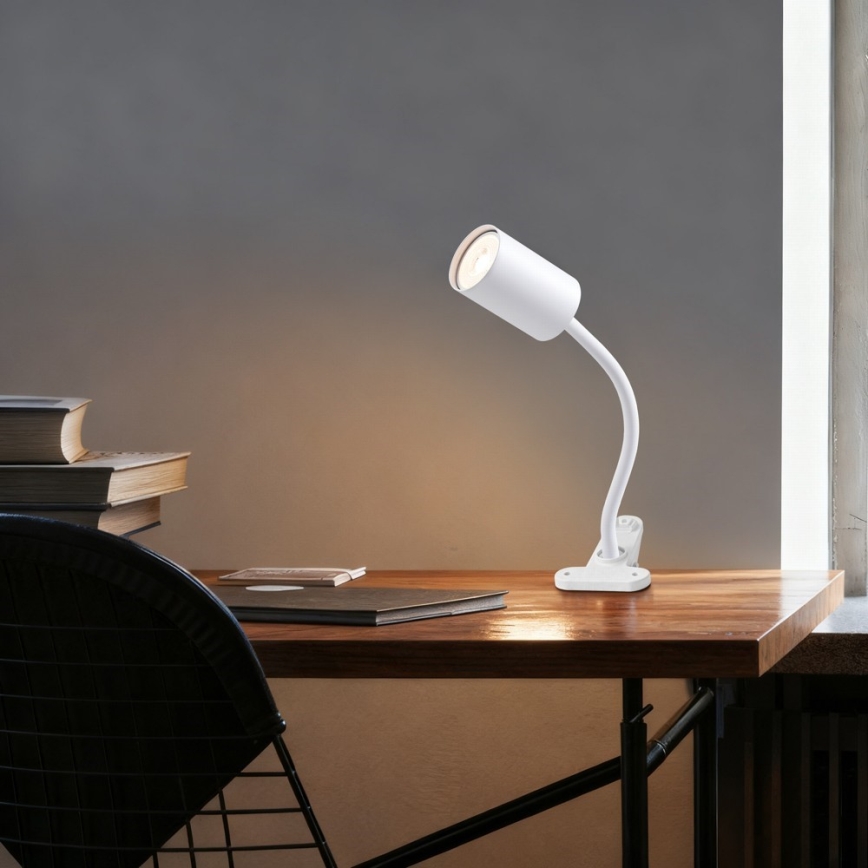 Immax NEO 08294L - Flexibilná lampa s klipom PUNTO 1xGU10/9W/230V biela