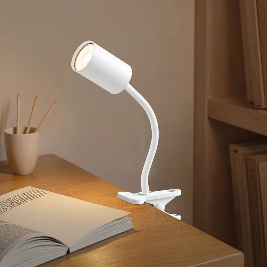 Immax NEO 08294L - Flexibilná lampa s klipom PUNTO 1xGU10/9W/230V biela