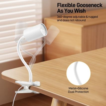 Immax NEO 08294L - Flexibilná lampa s klipom PUNTO 1xGU10/9W/230V biela