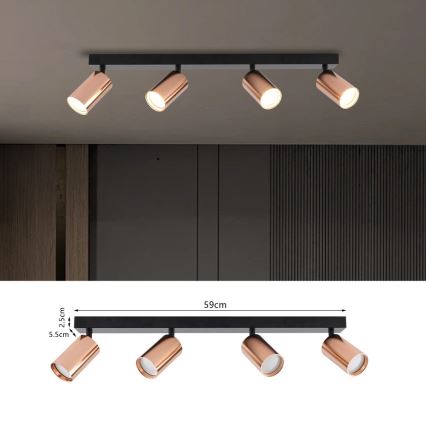 Immax NEO 08303L - Bodové svietidlo PUNTO 4xGU10/9W/230V ružové zlato