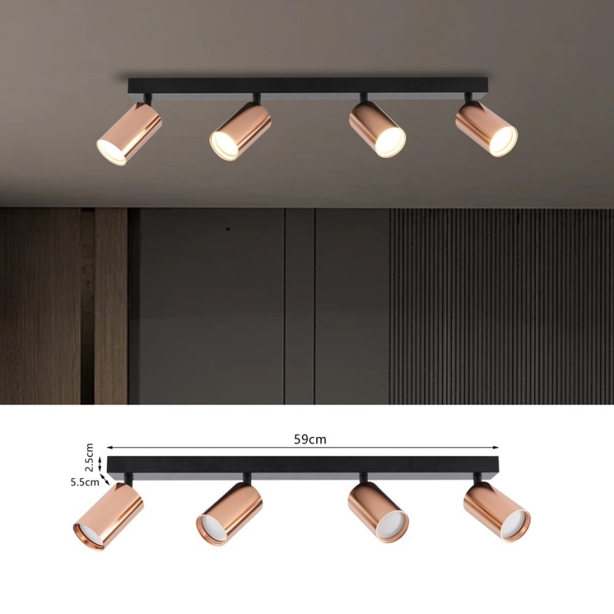 Immax NEO 08303L - Bodové svietidlo PUNTO 4xGU10/9W/230V ružové zlato