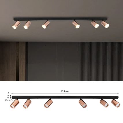 Immax NEO 08305L - Bodové svietidlo PUNTO 6xGU10/9W/230V ružové zlato