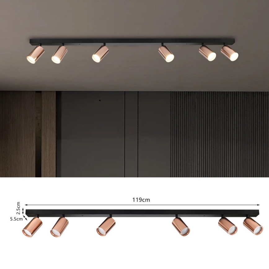 Immax NEO 08305L - Bodové svietidlo PUNTO 6xGU10/9W/230V ružové zlato