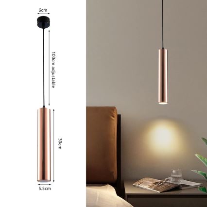 Immax NEO 08306L - Luster na lanku PUNTO 1xGU10/9W/230V ružovo-zlaté