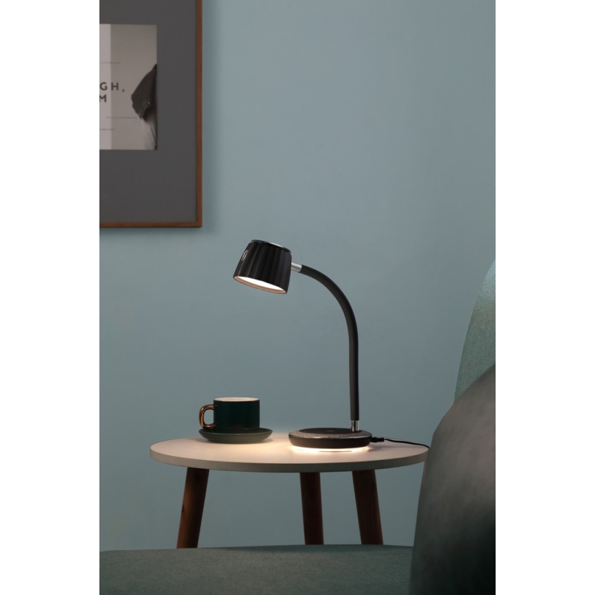 Immax NEO 08996L - LED Stmievateľná stolná lampa s bezdrôtovým nabíjaním PERLA LED/1,5W + LED/6W/230V 3800-4300K