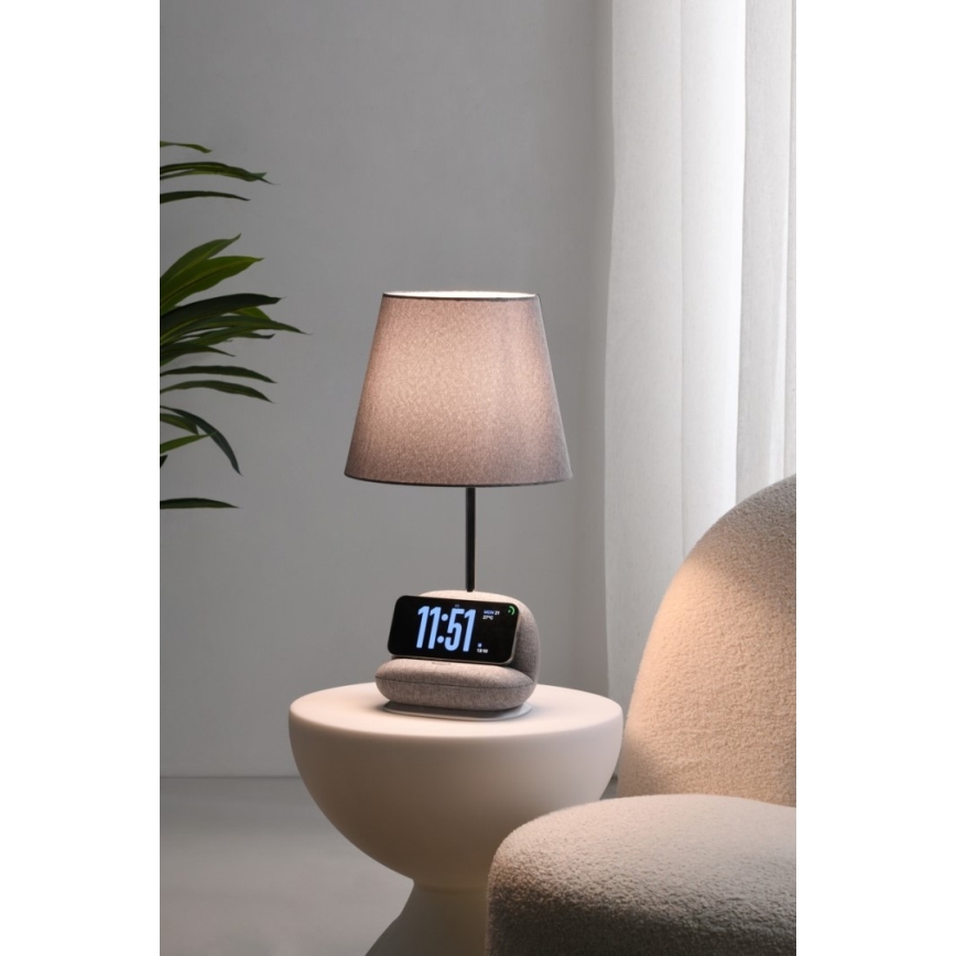 Immax NEO 09109L - LED stmievateľná stolová lampa s bezdrôtovým nabíjaním Qi SOFA LED/6W/230V sivá