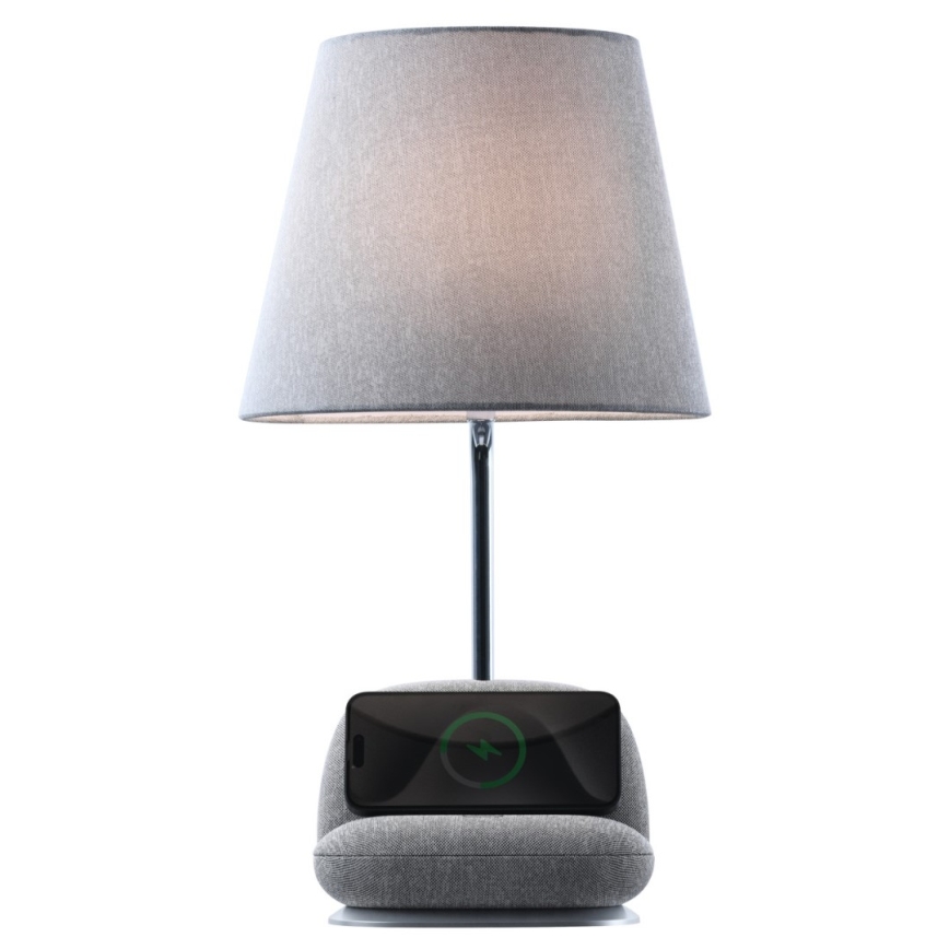Immax NEO 09109L - LED stmievateľná stolová lampa s bezdrôtovým nabíjaním Qi SOFA LED/6W/230V sivá