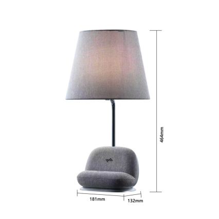 Immax NEO 09109L - LED stmievateľná stolová lampa s bezdrôtovým nabíjaním Qi SOFA LED/6W/230V sivá