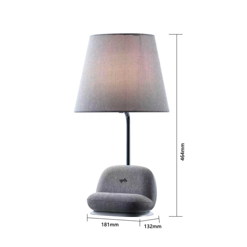 Immax NEO 09109L - LED stmievateľná stolová lampa s bezdrôtovým nabíjaním Qi SOFA LED/6W/230V sivá