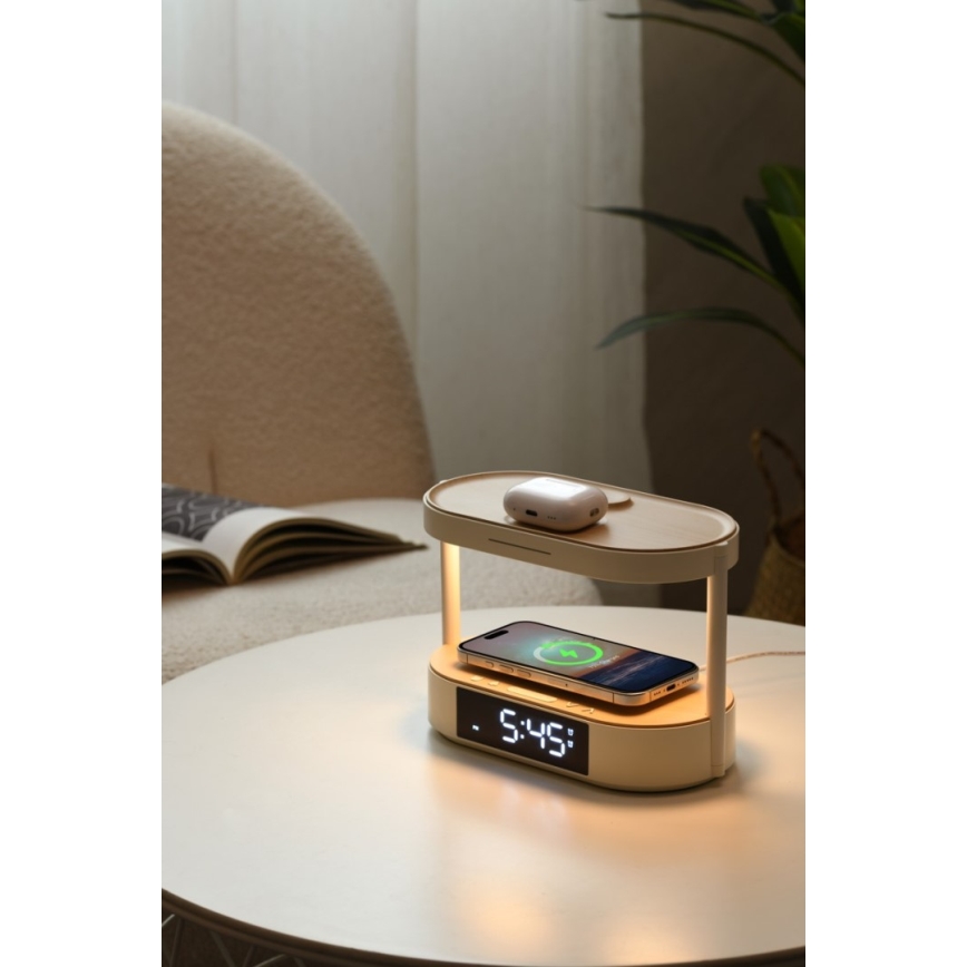 Immax NEO 09111L - stmievateľná LED stolná lampa s budíkom a nabíjaním TRIPLE DOCK LED/1,5W/5V