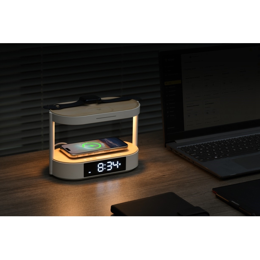 Immax NEO 09111L - stmievateľná LED stolná lampa s budíkom a nabíjaním TRIPLE DOCK LED/1,5W/5V