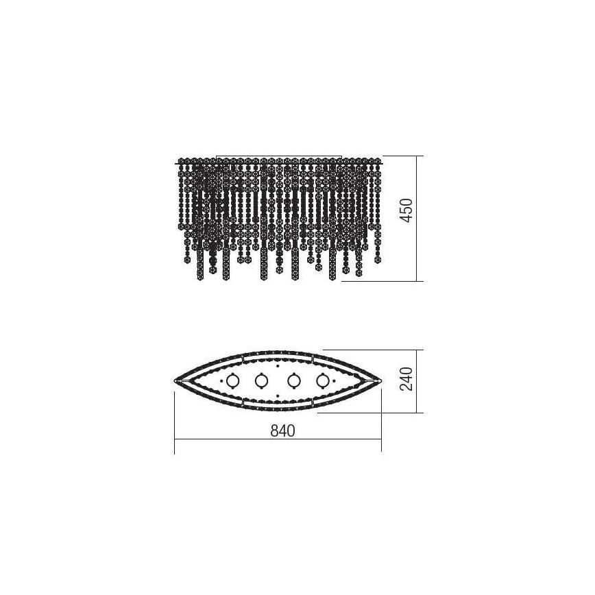 Incanti ITV CLOV4 10 60 - Prisadený krištáľový luster TREVI 4xGU10/50W/230V