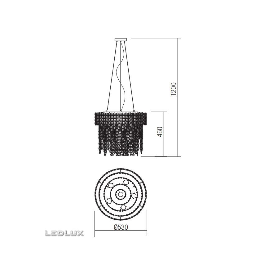 Incanti ITV PR6 10 60 - Krištáľový luster na lanku TREVI 6xGU10/50W/230V