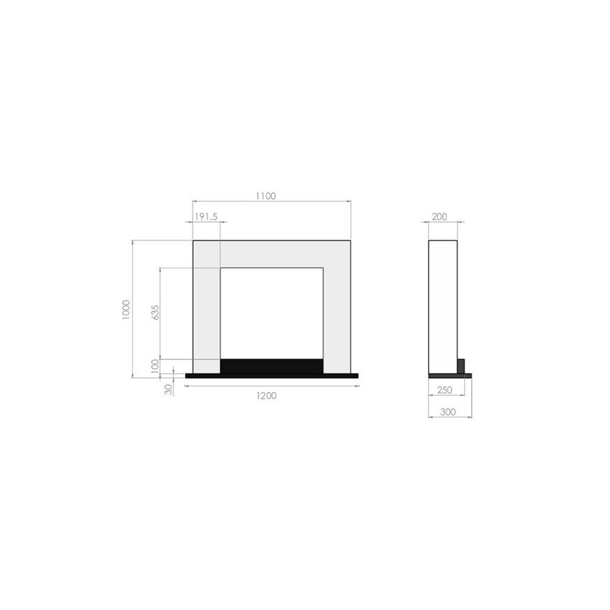InFire - BIO krb 100x120 cm 3,5kW biela