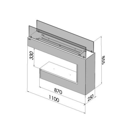 InFire - BIO krb 110x85,5 cm 3kW biela