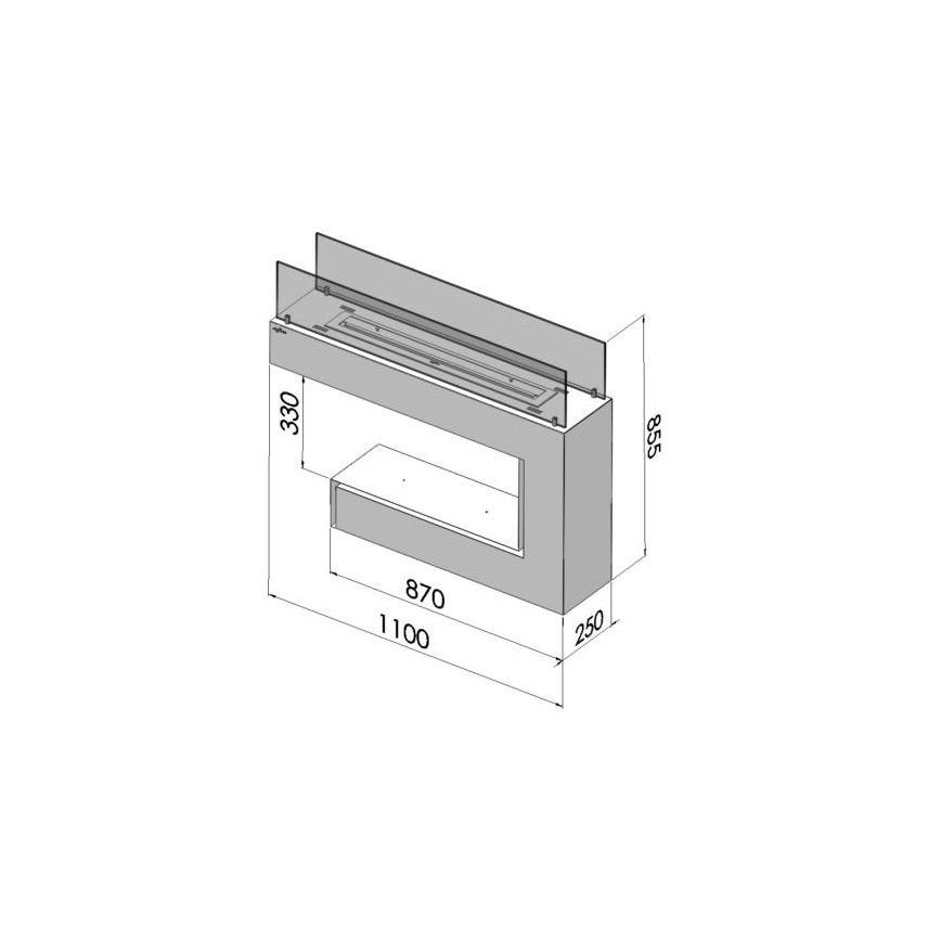 InFire - BIO krb 110x85,5 cm 3kW biela