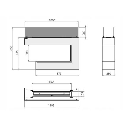 InFire - BIO krb 110x85,5 cm 3kW biela