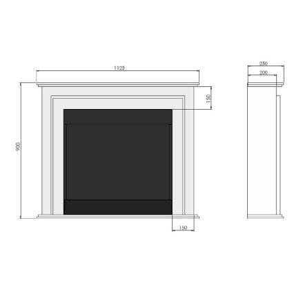 InFire - BIO krb 90x112,5 cm 3kW biela